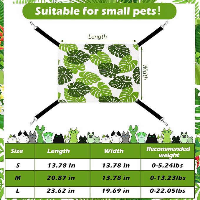 Jetec 2 Pack Cat Hammock for Cage, Catio Accessories Reversible Soft Cats Bed - Image 4
