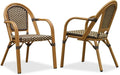 PURPLE LEAF French Bistro Chairs Set of 2 Patio Dining Chairs Hand-Woven by PURPLELEAF