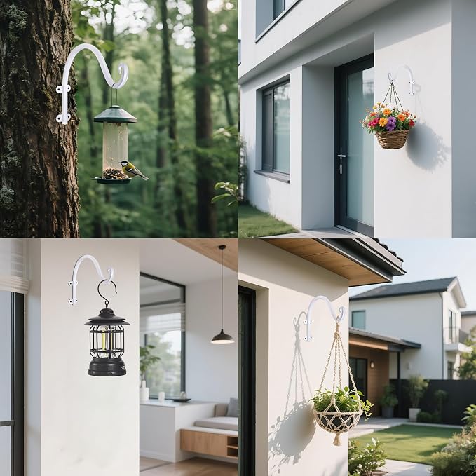 4 Pack 12Inch Plant Hanger, Sturdy Hanging Plant Bracket Hooks Outdoor - Image 6