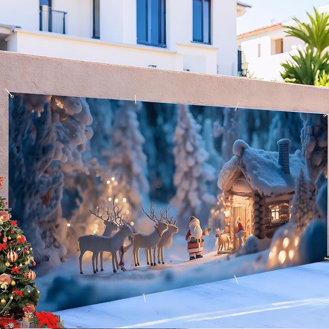 ANNA QUEEN Christmas Garage Door Banner 6×13 FT, Cozy Cabin - Image 5