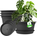Large Flower Pots Set of 4 Pack 13 inch, Plant Pots Outdoor Planters by NNARRE