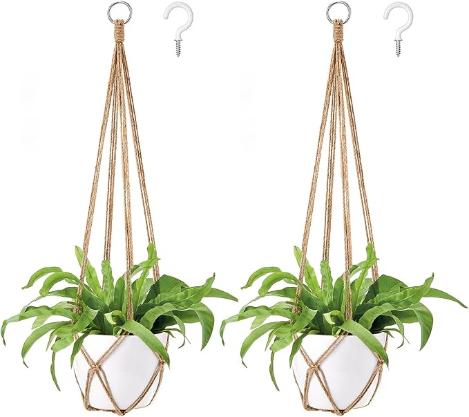 Dahey Macrame Plant Hanger Indoor Hanging Planter Basket Handmade Woven Cotton by Dahey