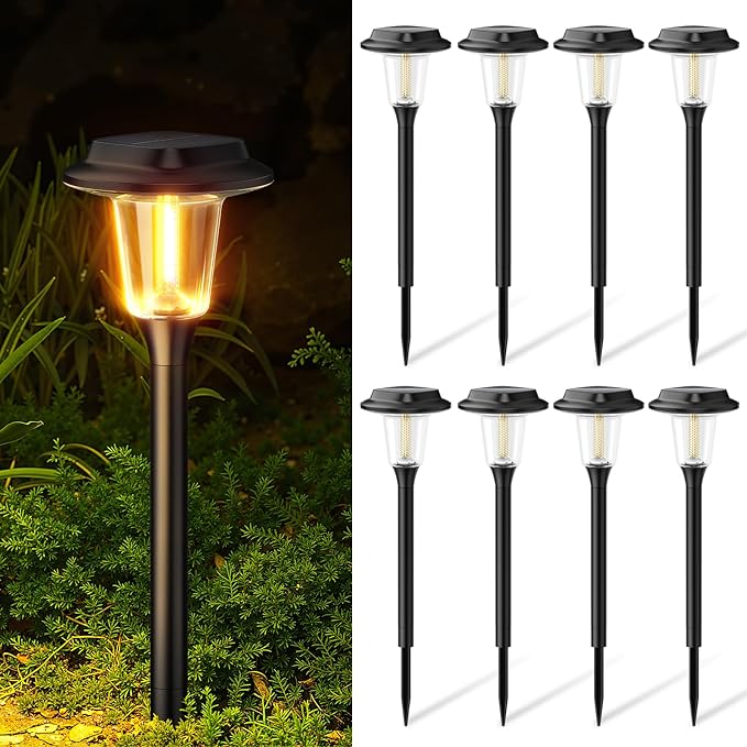 KOOPER Solar Pathway Lights Outdoor, 8 Pack Modern Brighter Solar Powered - Image 2