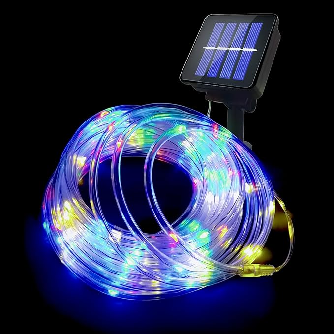 Solar Rope Lights Outdoor Waterproof, 33FT 100LED Outdoor String Lights Clear by LHYLDS