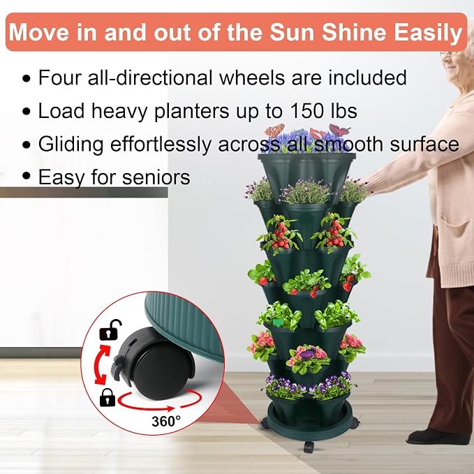 DUNCHATY Stackable Planter, Vertical Strawberry Planter - Image 5