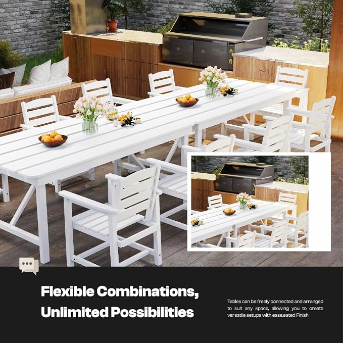 Outdoor HDPE Dining Set 7 Pieces, Patio Table - Image 4