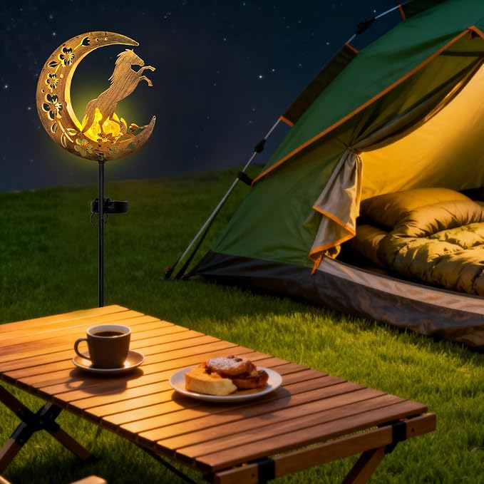 JOBOSI Solar Moon Horse Decorative Light Gift, Portable Decorative Ground Stake - Image 8