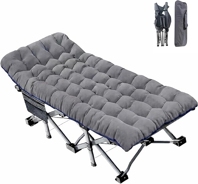 ABORON XXL Camping Cot for Adults, Oversized 78"×32" Folding Camping Bed by ABORON