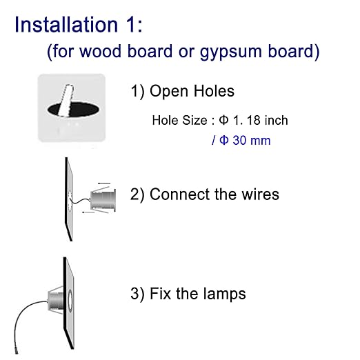 LED Step Lights Outdoor Indoor, 1W 12V-24V DC, Waterproof IP67, 3000K Warm White - Image 6