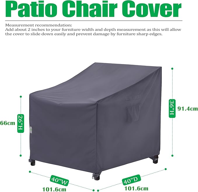 F&J Outdoors Patio Chair Covers, Heavy Duty Waterproof UV Resistant Outdoor - Image 2