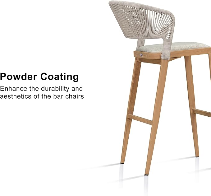 PURPLE LEAF Set of 2 Bar Stools Outdoor Barstools - Image 7