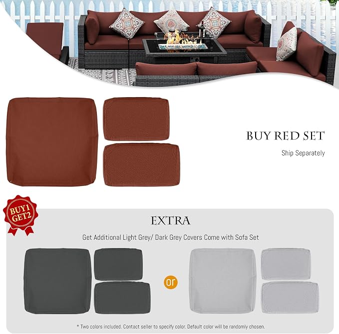 BULEXYARD 11 Piece High Back Outdoor Patio Set - Image 8