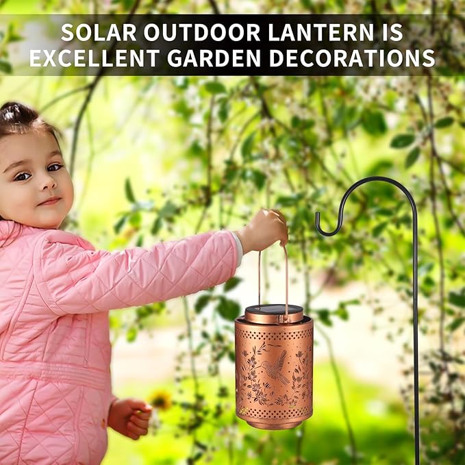 2 Pack Hummingbird Solar Lanterns Garden Decor Birthday Gifts - Image 6