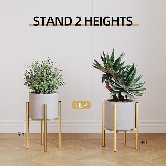 Plant Stand Indoor for 2 Height Options, Mid Century Modern Outdoor Planter - Image 4