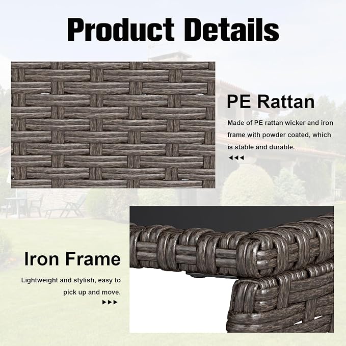 kinbor Outdoor Wicker Side Table - Image 6