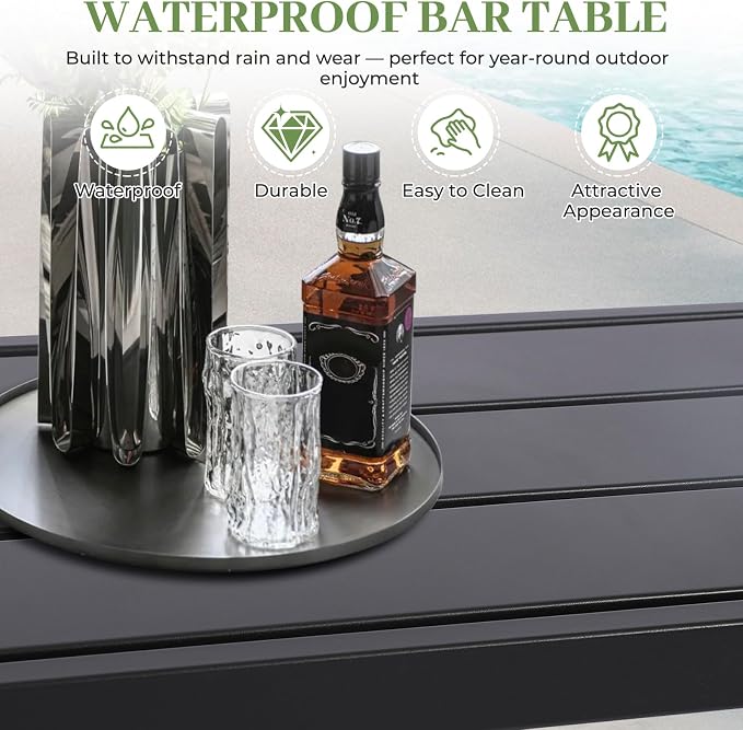 Outdoor Bar Table, Patio Counter Height Bar Table - Image 2