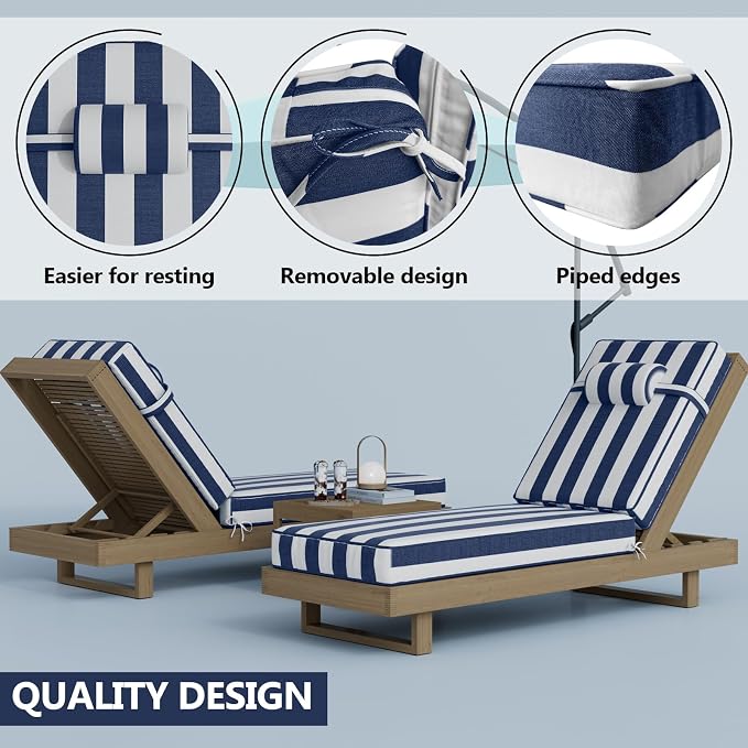 72 x 21 x 4 Inch Olefin Chaise Lounge Cushions, Lounge Chair Cushions - Image 5
