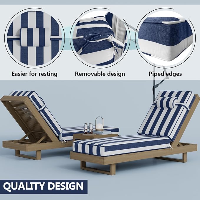 80 x 26 x 4 Inch Olefin Chaise Lounge Cushions, Lounge Chair Cushions - Image 6