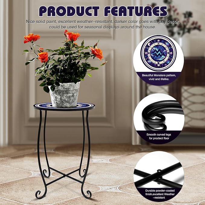 15 Inch Tall Patio Side Table, Small Patio Table - Image 6