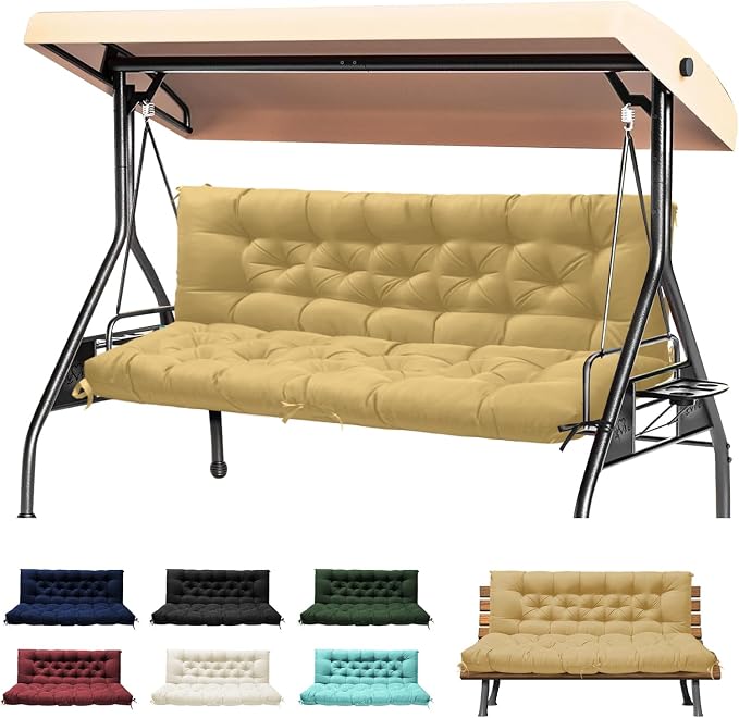 Porch Swing Cushions, Waterproof Swing Cushions Replacement by DANGHOOGYFurnitureCushions