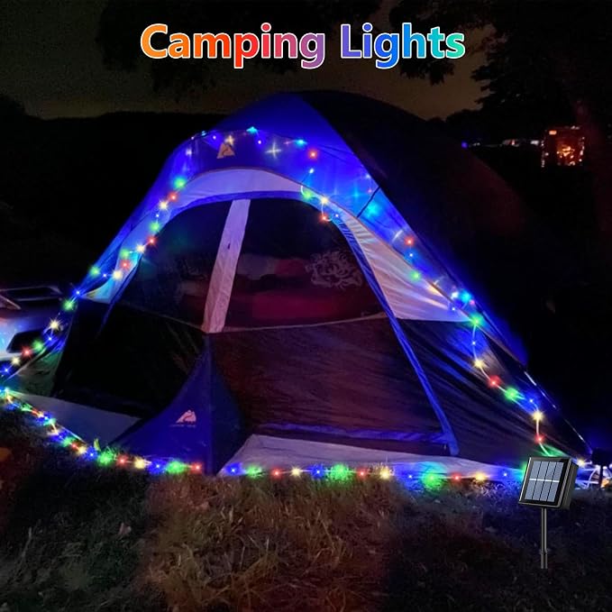 QITONG Multicolor Solar Rope Lights, 2 Pack Each 33ft 100 LED Trampoline Lights - Image 7