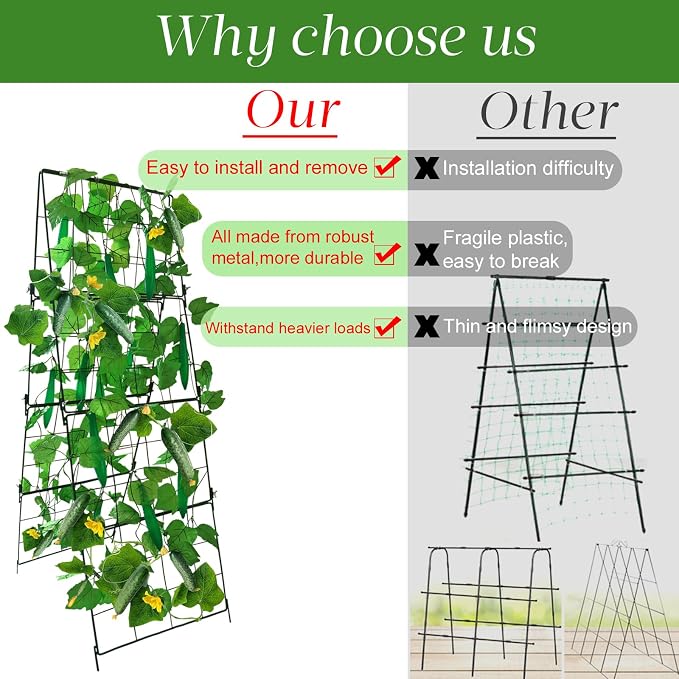 Thickened Cucumber Trellis for Raised Garden Bed - Image 4
