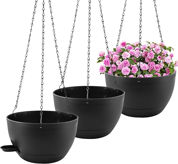 10 inch Hanging Planters for Indoor Plants, 3 Pack Self-Watering Hanging by Unknown