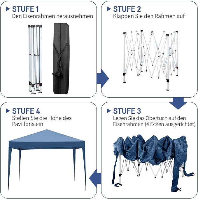 Outvita 10x10ft Ez Pop Up Canopy, Portable Instant Canopy Tent - Image 3