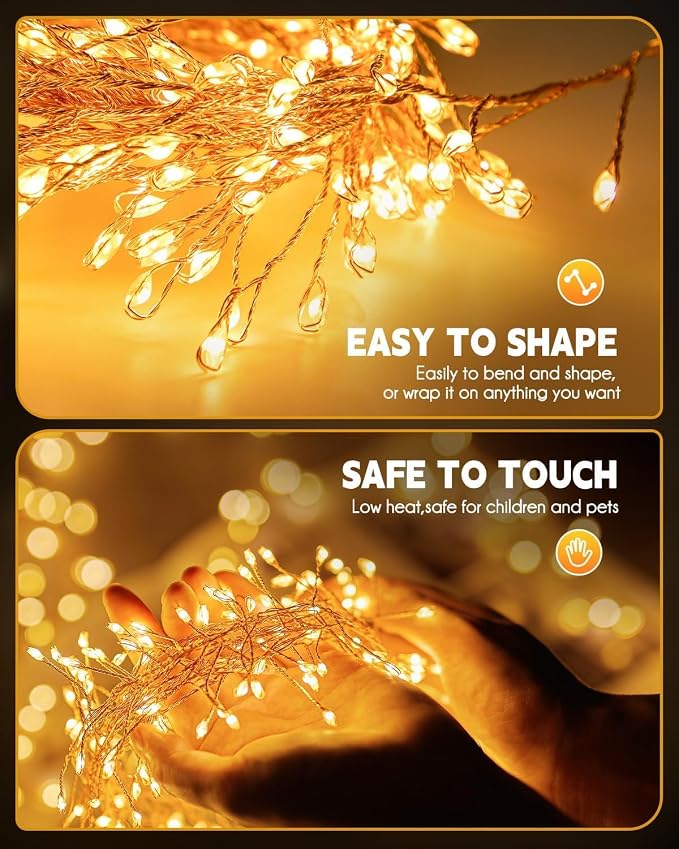 Brightown Solar String Lights for Outside, 2 Packs Total 39.2Ft 480 LED Solar - Image 5