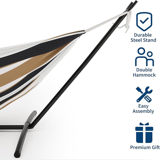 GAOMON Double Hammock with Stand, 450 lb Capacity, Adjustable Portable Hammock - Image 5