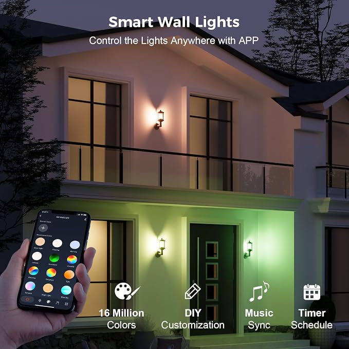 XMCOSY+ Outdoor Wall Sconce, 1100LM Exterior Wall Lantern Light Fixtures - Image 3