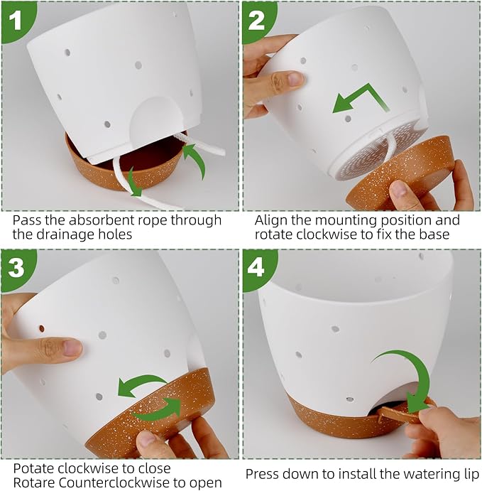 6 Inch Orchid Pots with Holes, 2 Pack Self Watering Planters - Image 5