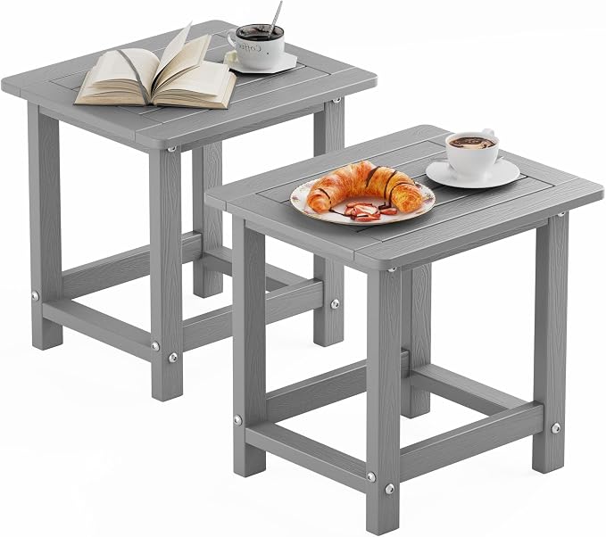 YEFU Outdoor Side Table for Patio: 16" HIPS Weather by YEFU