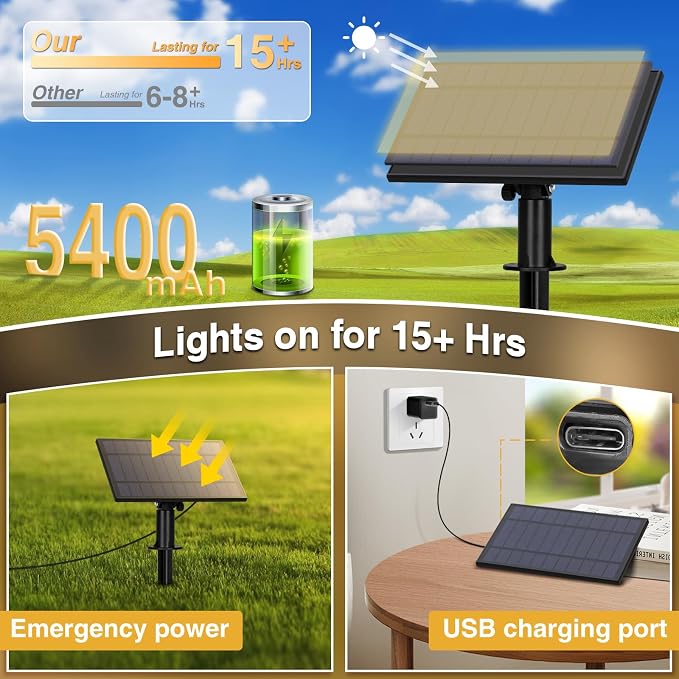 ZJOJO Solar String Lights Outdoor Waterproof 100FT, Solar Lights Outdoor - Image 4