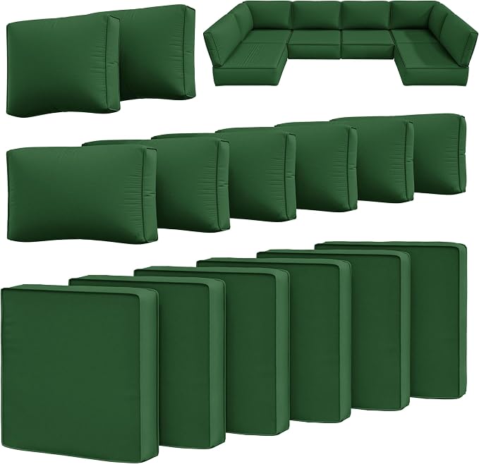 14 Pcs Outdoor Cushion Slipcovers Outdoor Patio Cushion Covers Replacement by Snubbull