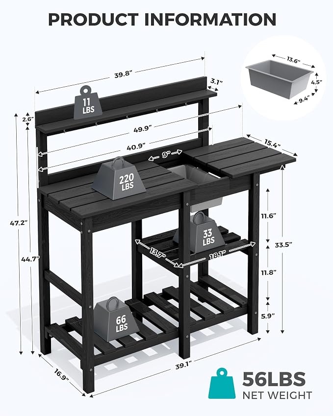 SERWALL Outdoor Potting Bench - Image 2