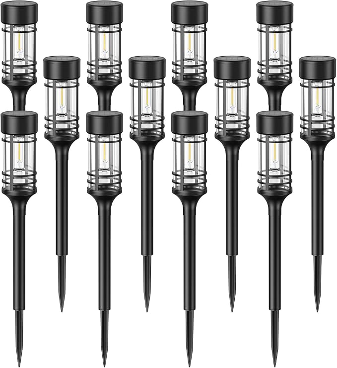 LETMY 12 Pack Solar Pathway Lights Outdoor, Solar Lights Outdoor Waterproof IP65 - Image 2