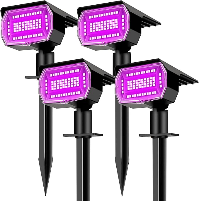 nipify 4 Pack Solar Spot Lights Outdoor, Solar Powered Waterproof Spotlight by Nipify