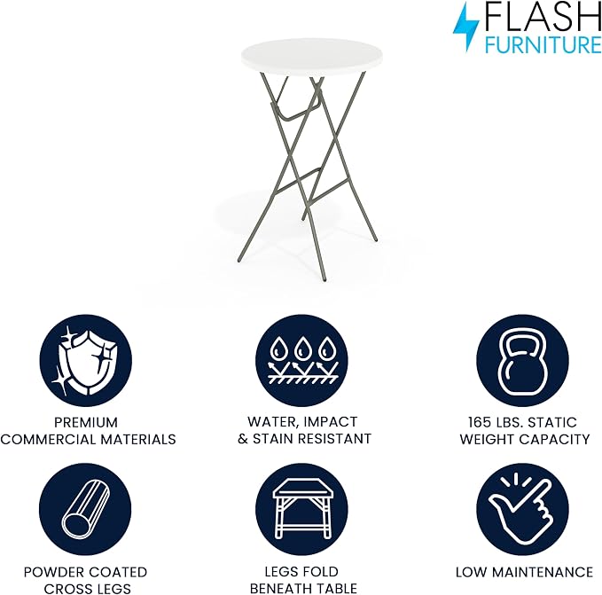 Flash Furniture Elon 32' Round Folding Bar Height Table - Image 4