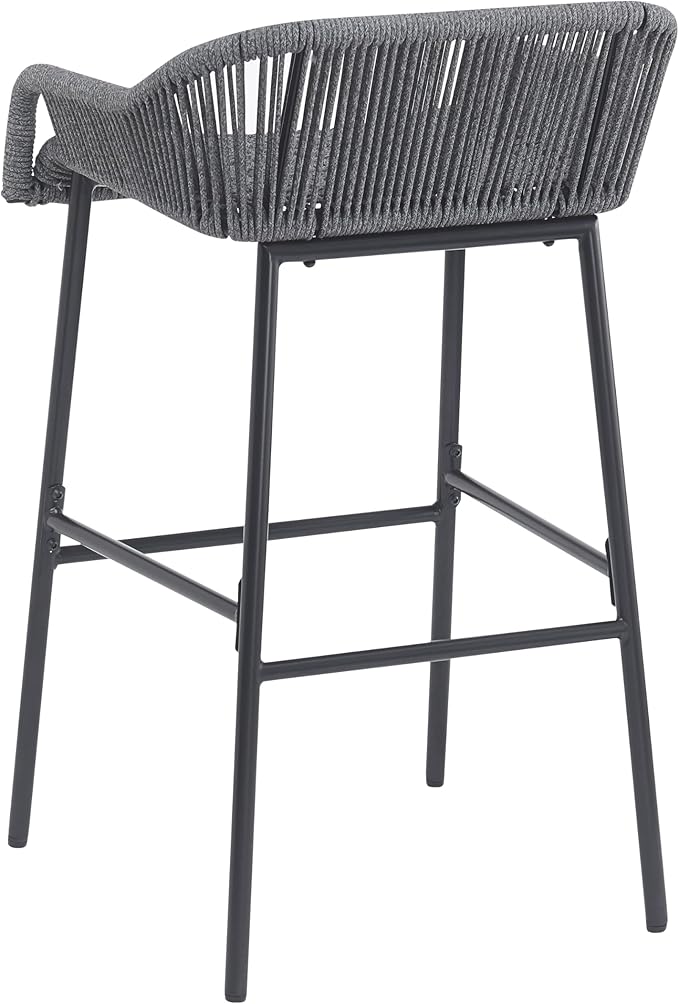 Christopher Knight Home Sivir Outdoor Barstool Set of 2, Patio Woven Rope Bar - Image 16