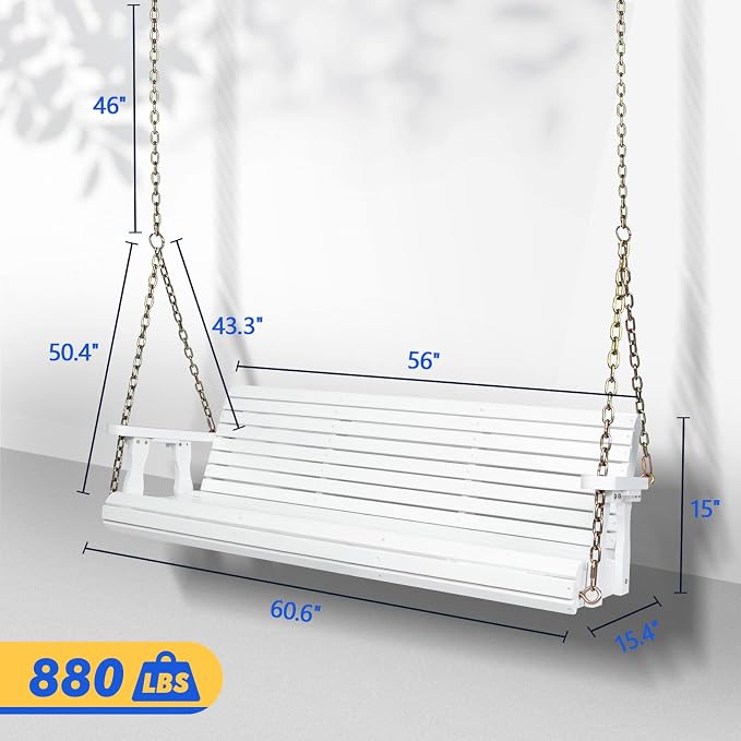 VINGLI 5 FT Outdoor Porch Swing - Image 3