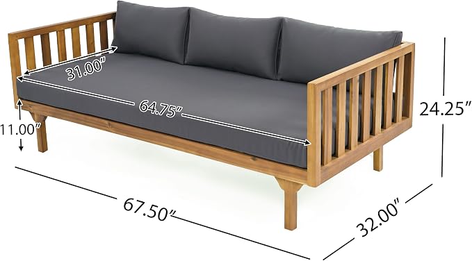 Merax Outdoor Acacia Wood Conversation Set - Image 5