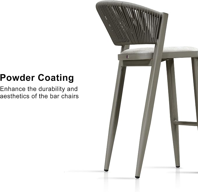 PURPLE LEAF Set of 2 Bar Stools Outdoor Barstools - Image 8