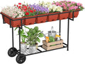 YBING Elevated Garden Bed with Wheels Outdoor 42x17x30in Elevated Raised by YBING