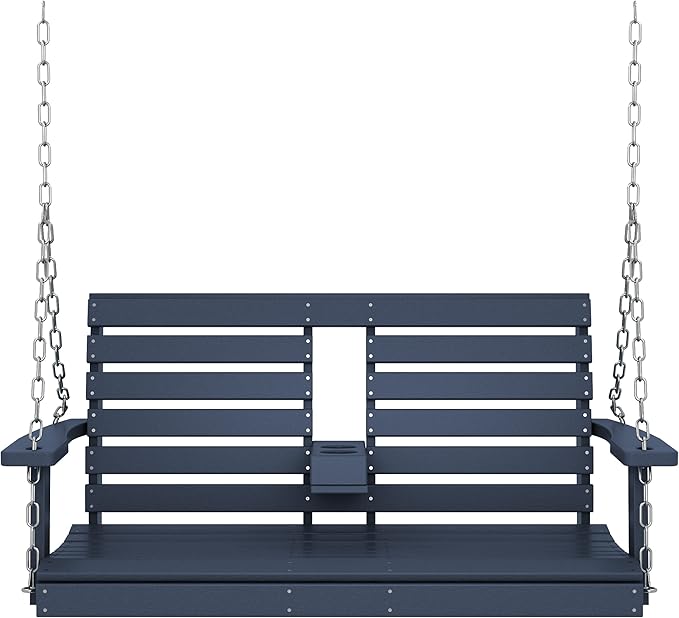 KINGYES Outdoor Hanging Porch Swing, 2 Seat Patio Swing Chair - Image 9