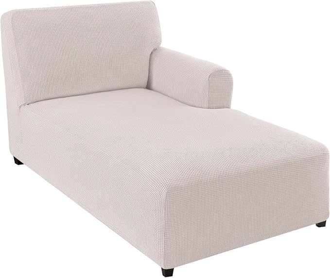 FantasDecor Right Chaise Lounge Cover Stretch Chair Lattice Slipcover by FantasDecor