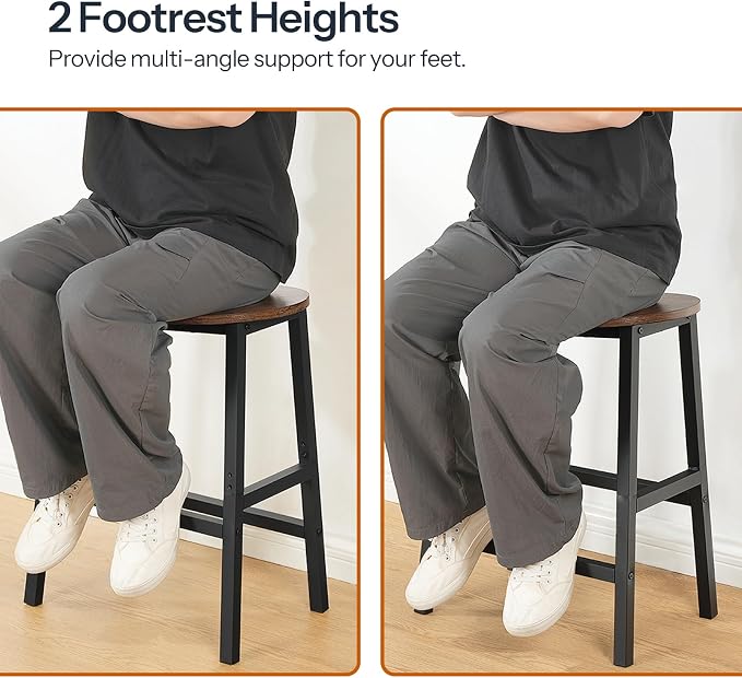 HOOBRO Bar Stools Set of 2, Counter Height Bar Stools, 23.6 Inch Barstools - Image 8