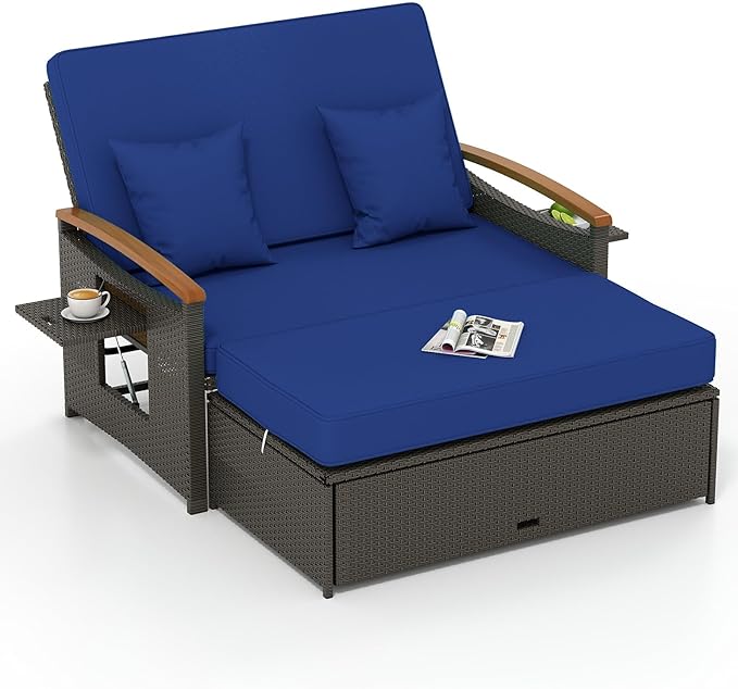 Tangkula Patio Rattan Daybed by TANGKULA