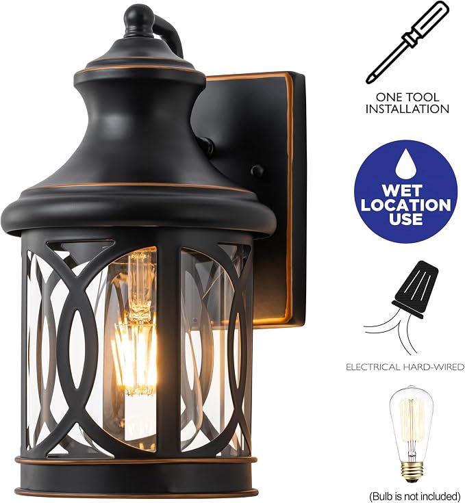 2-Pack Outdoor Wall Lights, Porch Lights, Waterproof Outdoor Wall Sconce - Image 6