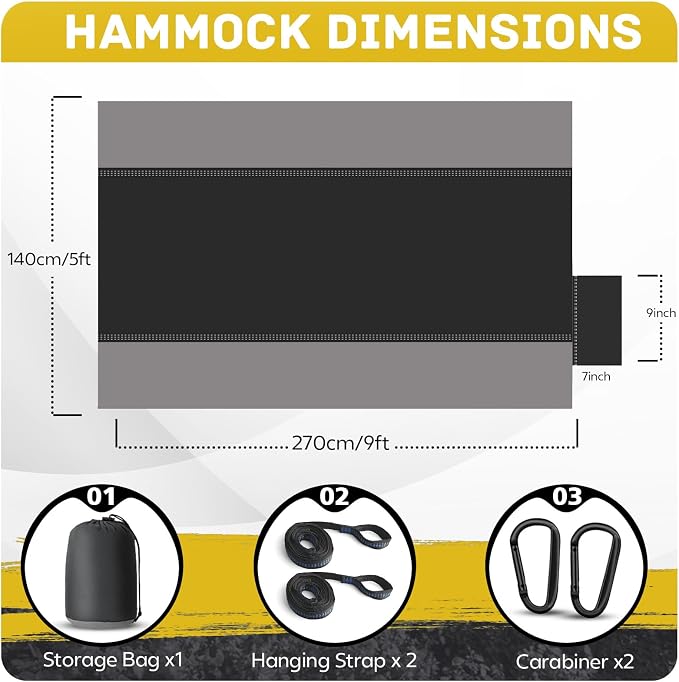 Camping Hammock Lightweight, Portable Hammocks Parachute Hammock - Image 2